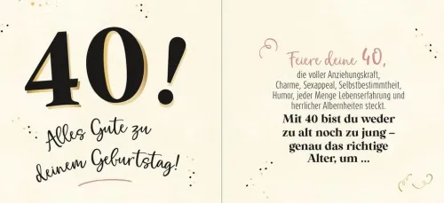 Groh Verlag Geburtstag-40 - Genau das richtige Alter, um ...