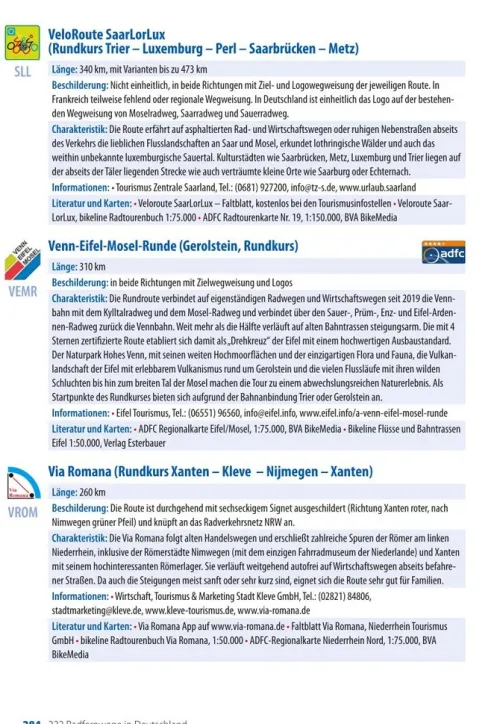 BVA Bielefelder Verlag Radreisen & Radtouren|Karten & Atlanten*ADFC-Ratgeber 260 Radfernwege in Deutschland