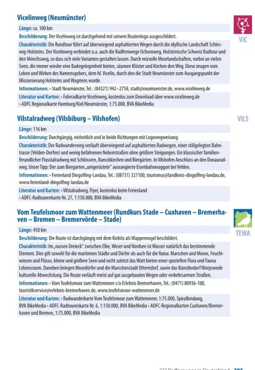 BVA Bielefelder Verlag Radreisen & Radtouren|Karten & Atlanten*ADFC-Ratgeber 260 Radfernwege in Deutschland