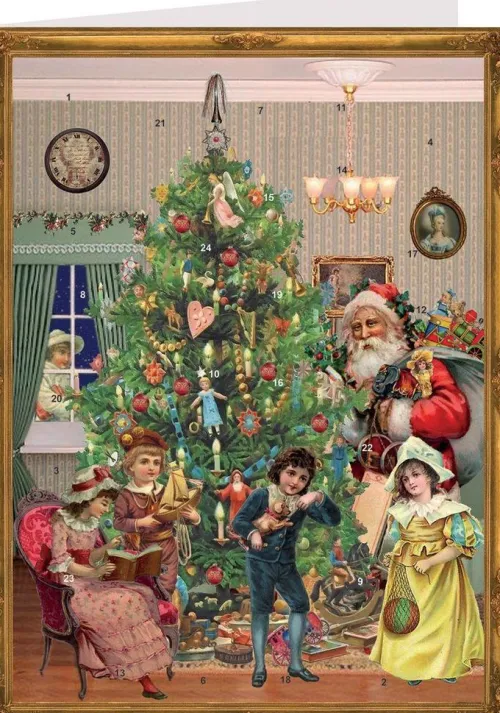 Richard Sellmer Verlag Postkartenkalender*Adventskalender "Postkarte Unterm Weihnachtsbaum"