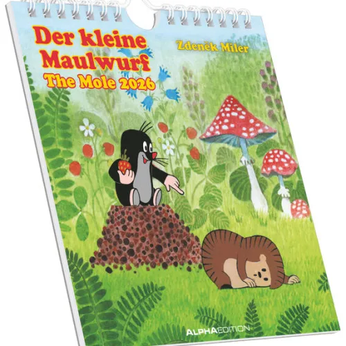 teNeues Calendars & Stationery GmbH & Co. KG Postkartenkalender-Alpha Edition - Der kleine Maulwurf Kalender 2026 - Postkartenkalender 16×17 cm mit Illustrationen von Zdenek Miler, zum Aufstellen oder Aufhängen, niedlicher Tischkalender & Geschenk für Kinder