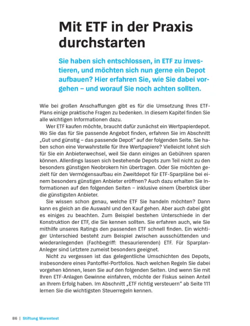 Stiftung Warentest Geld & Finanzen*Anlegen mit ETF