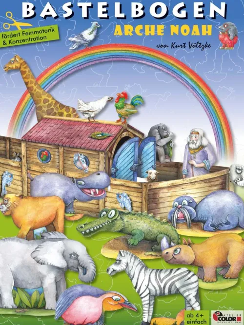 Arche Noah basteln aus Papier Bastelbogen Ausschneidebogen*Atelier Color Outlet