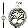Saraswati Schmuck & Accessoires*Armband "Baum des Lebens" Leder schwarz, Edelstahl mit Zirkonia