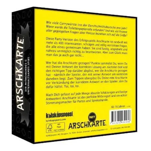 Arschkarte Wer hat die Arschkarte gezogen? *Party-Edition**Pegasus Spiele Clearance