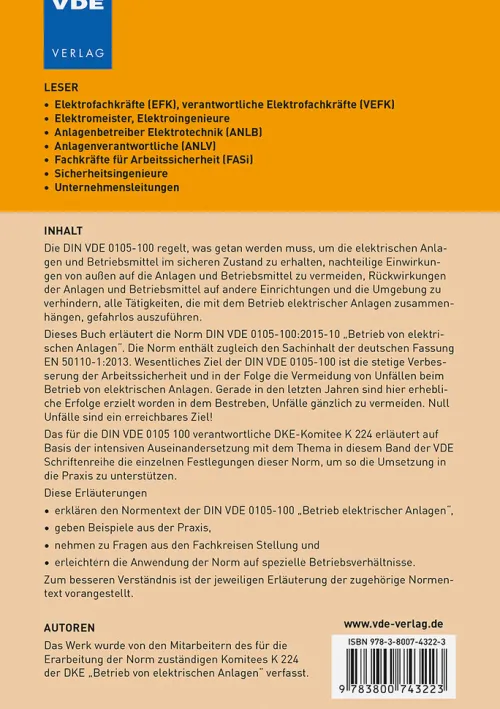 Vde Verlag GmbH Technik-Betrieb von elektrischen Anlagen