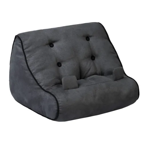 Bookchair Vertrieb Lesen & Geschichten-Bookcouch Grau | Lesekissen für Bücher und Tablets | Buchständer | Tablethalter | Lesehillfe | Deutsche Ausgabe