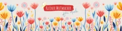 Glaswindlicht mit Blumenmotiv Ø 6,5 cm - farbig bedrucktes Windlicht, Lieferung mit Teelicht, liebevolles Geschenk für Mut und Zuversicht, Geschenkverpackung*Butzon & Bercker Clearance