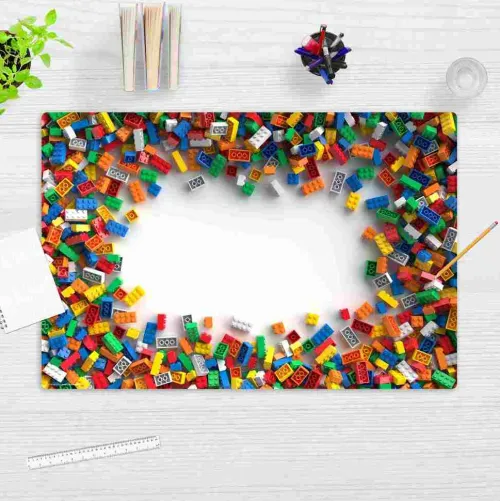 Schreibtischunterlage für Kinder und Erwachsene Klemmbausteine, aus hochwertigem Vinyl , 60 x 40 cm*Cover-your-desk Sale
