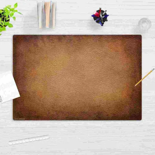 Cover-your-desk Schreibtischunterlagen*Schreibtischunterlage für Kinder und Erwachsene Leder Optik braun, aus hochwertigem Vinyl , 60 x 40 cm