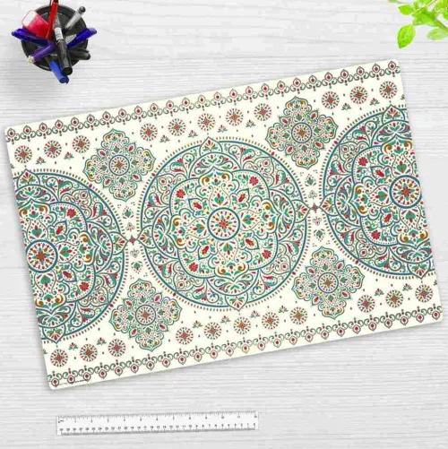 Cover-your-desk Schreibtischunterlagen-Schreibtischunterlage für Kinder und Erwachsene Orientalisches Muster, aus hochwertigem Vinyl, 60 x 40 cm