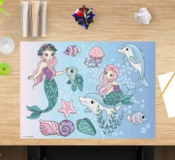 Cover-your-desk Schreibtischunterlagen*Schreibtischunterlage für Kinder Meerjungfrauen unter Wasser, aus hochwertigem Vinyl , 60 x 40 cm