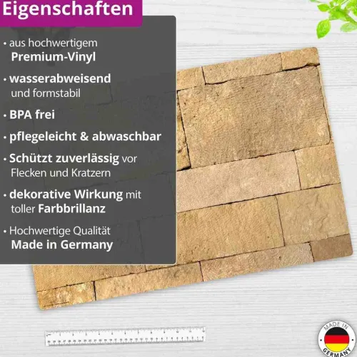 Cover-your-desk Schreibtischunterlagen-Schreibtischunterlage für Kinder und Erwachsene Mauerwerk Sandstein , aus hochwertigem Vinyl, 60 x 40 cm