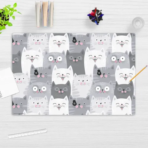 Schreibtischunterlage für Kinder und Erwachsene Katzen-Konferenz, aus hochwertigem Vinyl , 60 x 40 cm*Cover-your-desk Hot
