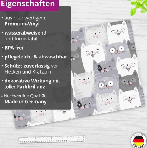 Schreibtischunterlage für Kinder und Erwachsene Katzen-Konferenz, aus hochwertigem Vinyl , 60 x 40 cm*Cover-your-desk Hot