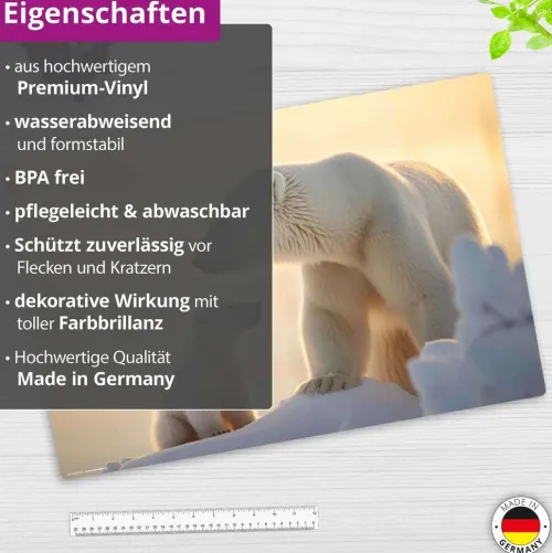 Schreibtischunterlage für Kinder Eisbär Baby mit Mama, aus hochwertigem Vinyl, 60 x 40 cm*Cover-your-desk Sale