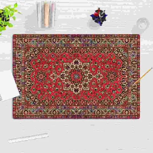 Schreibtischunterlage für Kinder und Erwachsene Orientalischer Teppich in rot, aus hochwertigem Vinyl , 60 x 40 cm*Cover-your-desk