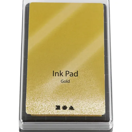 Creativ Company Stempel & -Kissen-Stempelkissen, H 2 cm, Größe 9x6 cm, Gold, 1 Stk