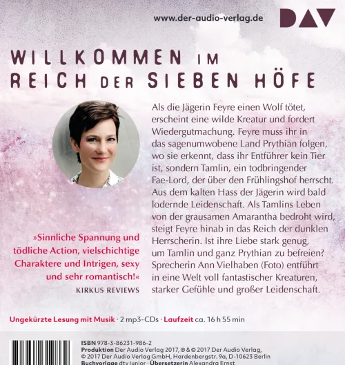Der Audio Verlag GmbH Kinder- & Jugendbücher·Liebe|Kinder- & Jugendbücher·Fantasy*Das Reich der Sieben Höfe - Teil 1: Dornen und Rosen