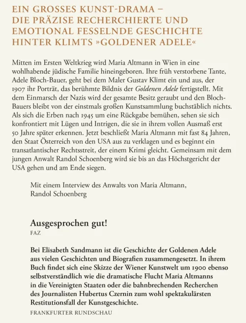 Sandmann, Elisabeth True Crime|Literatur & Kunst-Der gestohlene Klimt