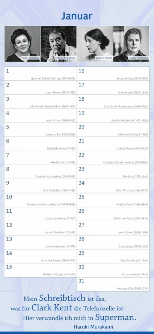 edition momente Geburtstagskalender*Der literarische Geburtstagskalender - Mit Geburtstagskindern und Zitaten