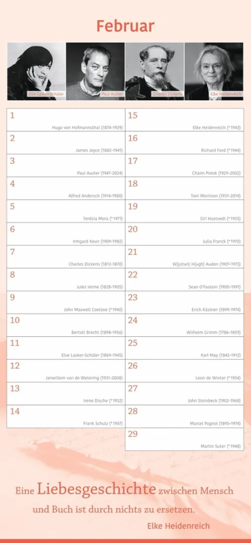edition momente Geburtstagskalender*Der literarische Geburtstagskalender - Mit Geburtstagskindern und Zitaten
