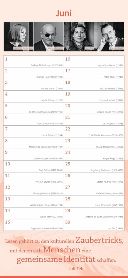 edition momente Geburtstagskalender*Der literarische Geburtstagskalender - Mit Geburtstagskindern und Zitaten