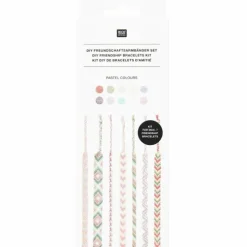 DIY Freundschaftsarmbänder Set, Pastel Colours,10 x 8 m Stickgarn in 10 verschiedenen Farben, 100 % Baumwolle, Neon 100% Polyester*Rico Design GmbH & Co.KG Sale