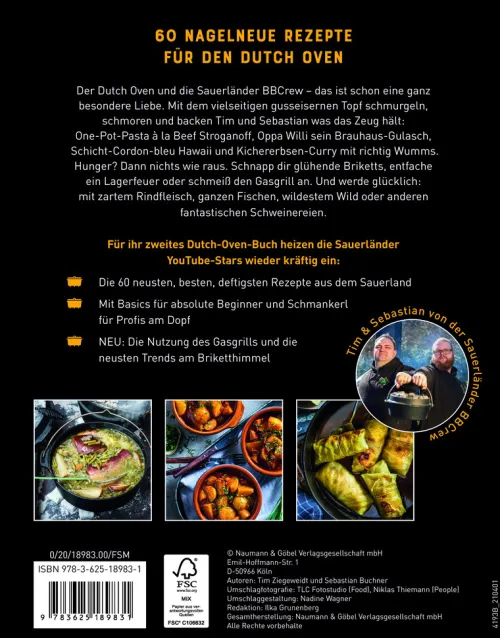 Dutch Oven - Neue Rezepte von der Sauerländer BBCrew*Naumann & Göbel Verlagsg. New