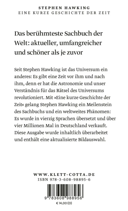 Klett-Cotta Verlag Physik & Astronomie*Eine kurze Geschichte der Zeit
