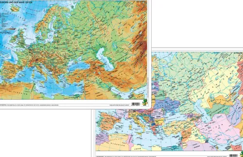 Stiefel Eurocart GmbH Schreibtischunterlagen*Europa und der Nahe Osten physisch/politisch. DUO-Schreibunterlage klein
