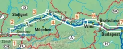 EuroVelo 6 (Basel - Budapest) 1: 100 000*Huber Kartographie Clearance