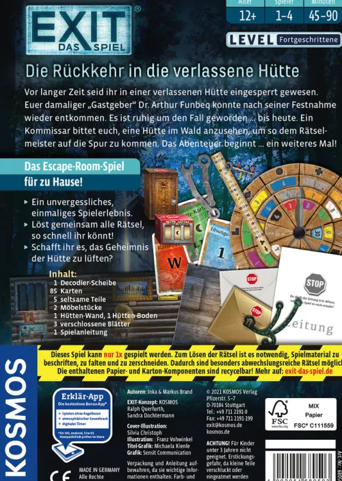 Franckh-Kosmos Familien- & Gesellschaftsspiele*EXIT® - Das Spiel: Die Rückkehr in die verlassene Hütte