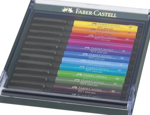 Tuschestift PITT Artist Pen Brush 12er Set Basis Farben*Faber-Castell Best