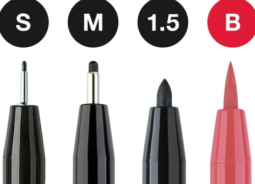 Tuschestifte Pitt Artist Pens Lettering, 4er Set rot/schwarz*Faber-Castell Discount