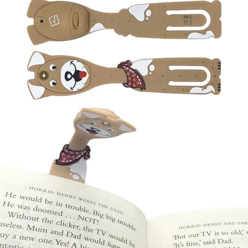 Bookchair Vertrieb Lesen & Geschichten-Flexilight Animal Leselicht (Hund) | 2 in 1 Leselampe & Lesezeichen | LED Leselicht | Geschenk für Leser, Buchliebhaber | Deutsche Ausgabe