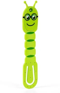 Bookchair Vertrieb Lesen & Geschichten-Flexilight Pals Leselicht (Bookworm) | grün | 2 in 1 Leselampe & Lesezeichen | LED Leselicht | Geschenk für Leser, Buchliebhaber | Deutsche Ausgabe