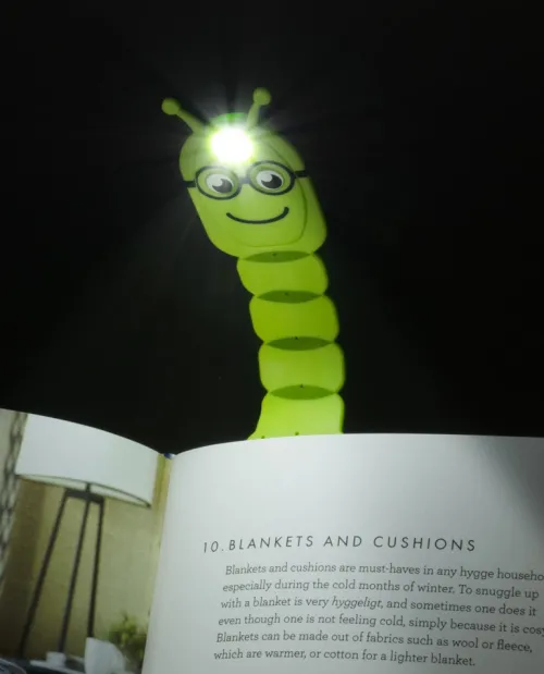 Bookchair Vertrieb Lesen & Geschichten-Flexilight Pals Leselicht (Bookworm) | grün | 2 in 1 Leselampe & Lesezeichen | LED Leselicht | Geschenk für Leser, Buchliebhaber | Deutsche Ausgabe