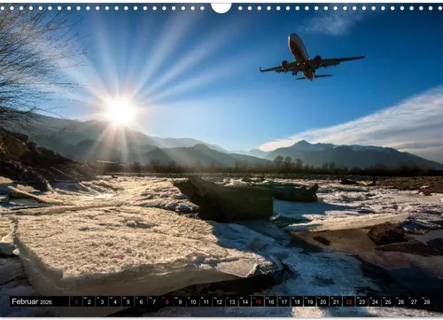 Flugzeugkalender (Wandkalender 2026 DIN A3 quer), Monatskalender*Calvendo Outlet