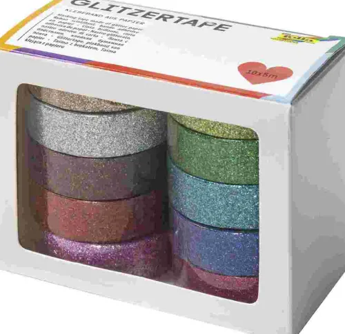 Glitzer-Tape 10er-Set, 5mx15mm*Folia Best