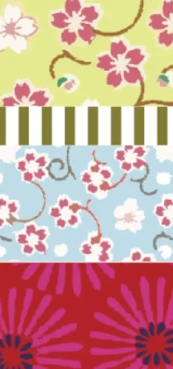 Folia Klebstoff & Klebebänder*Washi-Tape 4er-Set BLUMENREIGEN, 3x 15mmx10m + 1x 5mmx10m