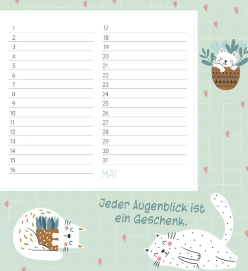 Korsch Verlag GmbH Geburtstagskalender-Geburtstagskalender Happy Mind