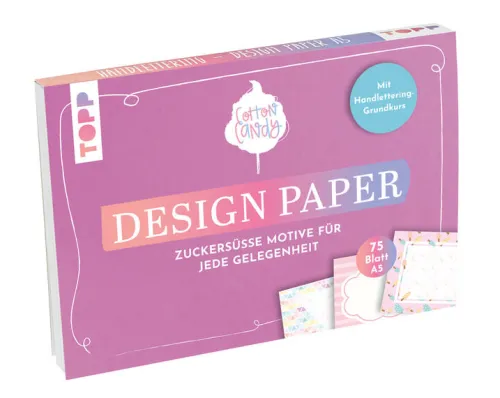 frechverlag GmbH Kalligraphie & Handlettering-Handlettering Design Paper Block Cotton Candy A5