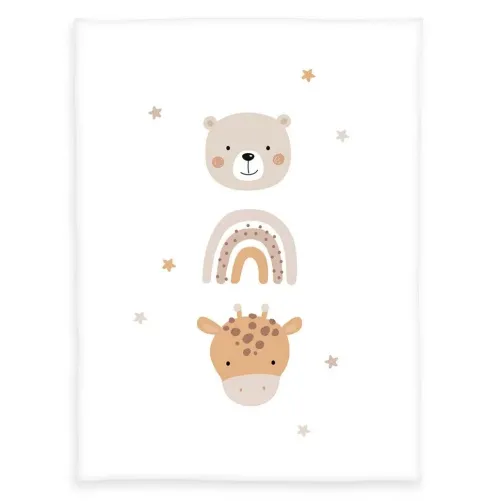Herding 1440259014 - babybest® Baby-Kuscheldecke Little Friends, Decke, Microfaserflausch, weiß, 75x100cm*Klaus Herding GmbH Clearance