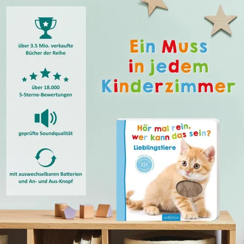 Kinder Ars Edition GmbH 0-3 Jahre-Hör mal rein, wer kann das sein? - Zootiere