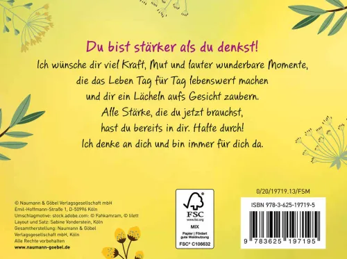 Naumann & Göbel Verlagsg. Mut & Motivation|Glück & Wünsche-Ich wünsche dir Kraft für jeden Tag