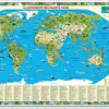 Krüger & Schönhoff Verlag Schreibtischunterlagen-Illustrierte Weltkarte Tiere