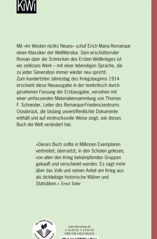 Kiepenheuer & Witsch GmbH Abenteuerromane*Im Westen nichts Neues