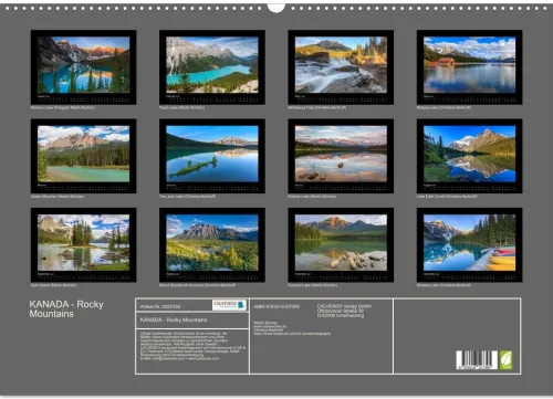Calvendo Wandkalender-KANADA - Rocky Mountains (Wandkalender 2026 DIN A2 quer), Monatskalender