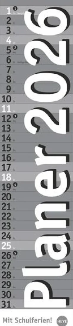 Heye Terminkalender*Langplaner, silber 2026